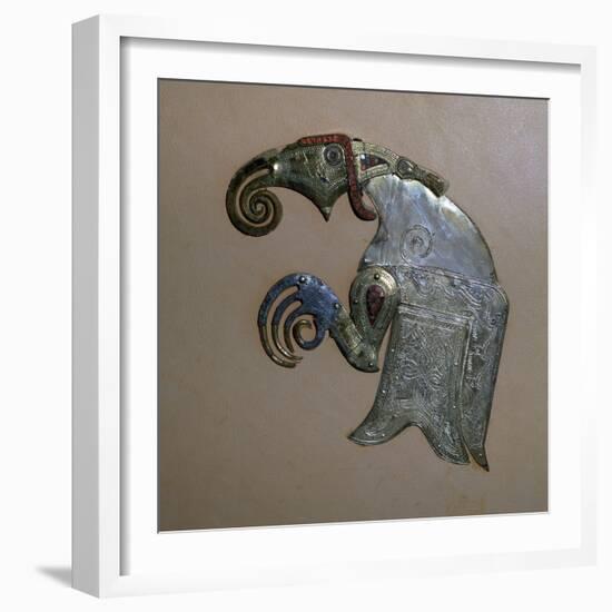 Anglo-Saxon bird ornament from the Sutton-Hoo ship burial. Artist: Unknown-Unknown-Framed Giclee Print