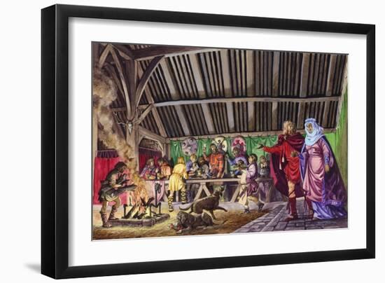 Anglo-Saxon Thane Leads His Wife into the Great Hall-Peter Jackson-Framed Giclee Print