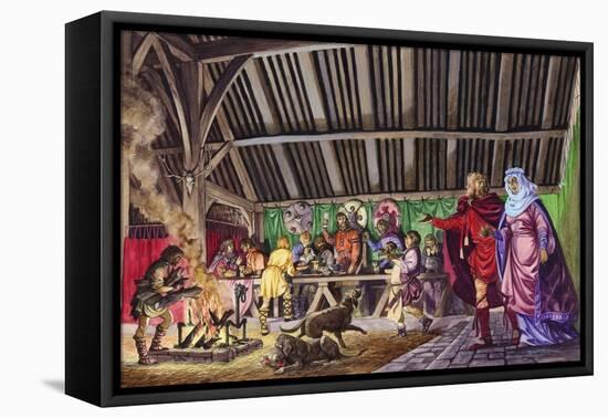 Anglo-Saxon Thane Leads His Wife into the Great Hall-Peter Jackson-Framed Premier Image Canvas