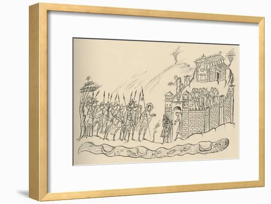 'Anglo-Saxon Warriors Approaching a Fort', 1908-Unknown-Framed Giclee Print