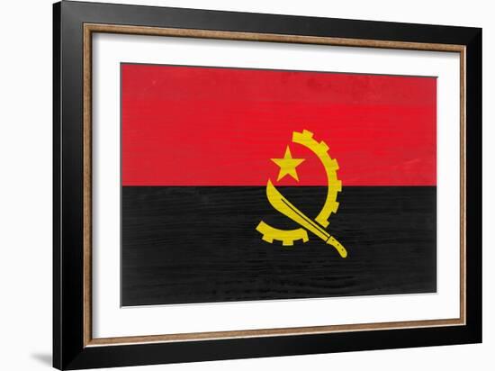 Angola Flag Design with Wood Patterning - Flags of the World Series-Philippe Hugonnard-Framed Premium Giclee Print