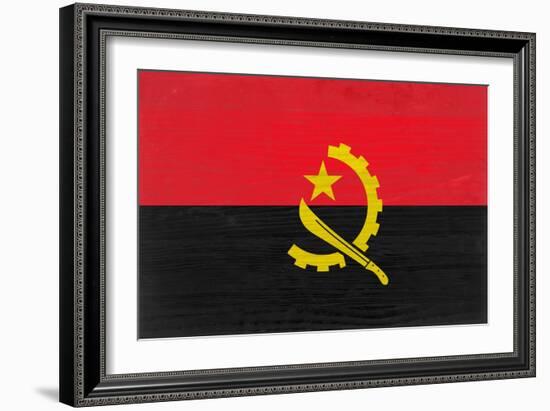 Angola Flag Design with Wood Patterning - Flags of the World Series-Philippe Hugonnard-Framed Premium Giclee Print