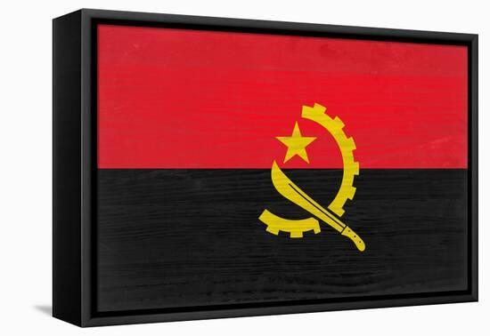 Angola Flag Design with Wood Patterning - Flags of the World Series-Philippe Hugonnard-Framed Stretched Canvas