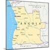 Angola Political Map-Peter Hermes Furian-Mounted Art Print