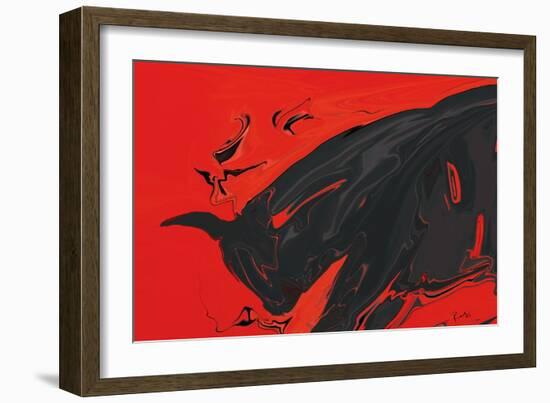 Angry Bull 2-Rabi Khan-Framed Art Print