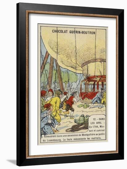 Angry Crowd Attacking Miloant and Jaminet after the Failure of their Balloon Ascent from the Jardin-null-Framed Giclee Print