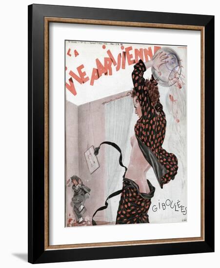 Angry Lady Throwing...-null-Framed Art Print
