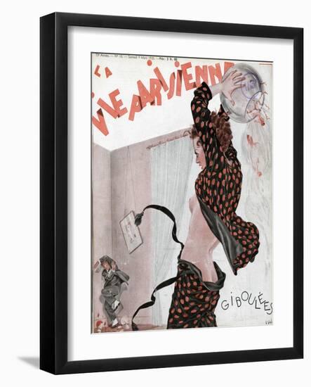 Angry Lady Throwing...-null-Framed Art Print