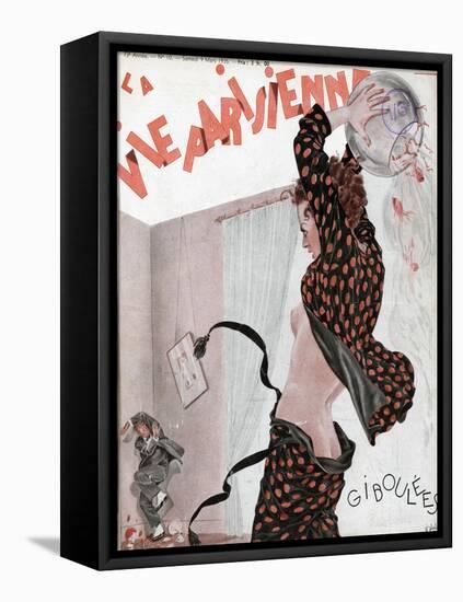 Angry Lady Throwing...-null-Framed Stretched Canvas