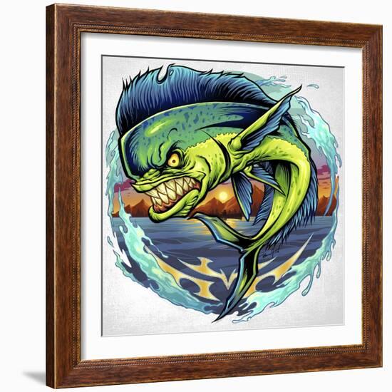 Angry Mahi-Mahi-FlyLand Designs-Framed Giclee Print