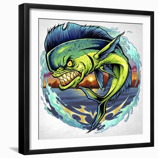 Angry Mahi-Mahi-FlyLand Designs-Framed Giclee Print