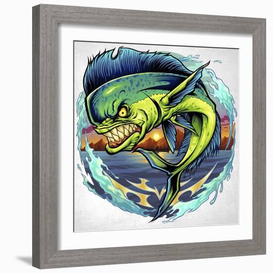 Angry Mahi-Mahi-FlyLand Designs-Framed Giclee Print