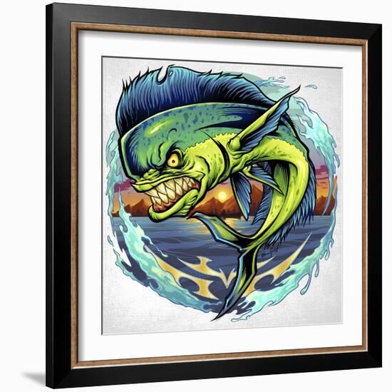 Angry Mahi-Mahi-FlyLand Designs-Framed Giclee Print