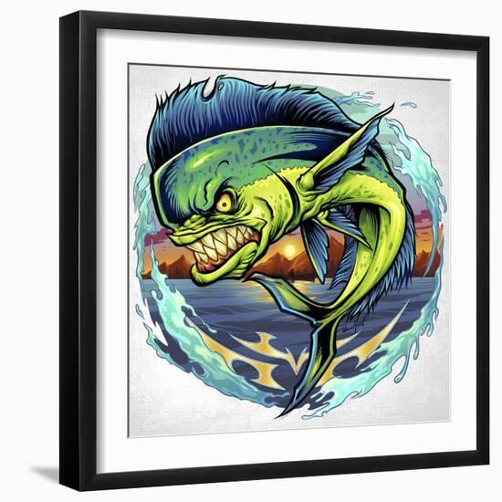 Angry Mahi-Mahi-FlyLand Designs-Framed Giclee Print