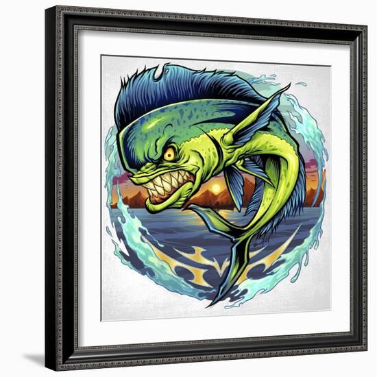 Angry Mahi-Mahi-FlyLand Designs-Framed Giclee Print