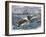 Angry Whale Chasing a Harpoon Boat-null-Framed Giclee Print