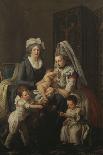 Portrait of a Lady, in an Interior with Her Nurse and Three Children-Anicet-Charles Lemonnier-Framed Giclee Print