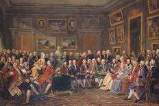 Reading of the Tragedy of Voltaire in Thesalon of Mrs. Jeoffrin-Anicet-Charles Lemonnier-Giclee Print
