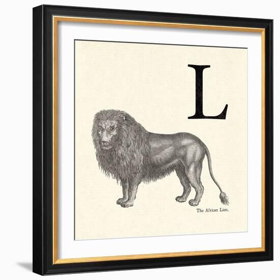 Animal Alphabet - L-The Vintage Collection-Framed Giclee Print