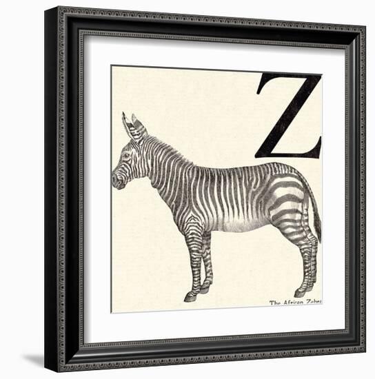 Animal Alphabet - Z-The Vintage Collection-Framed Giclee Print