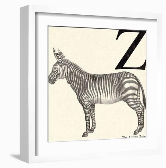 Animal Alphabet - Z-The Vintage Collection-Framed Giclee Print