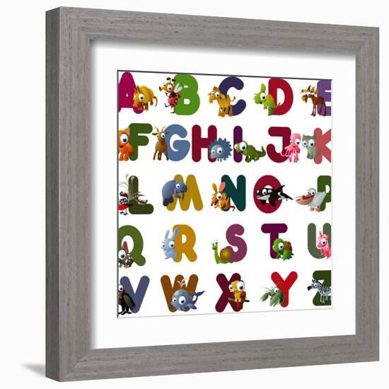 Animal Alphabet-chaikades-Framed Art Print