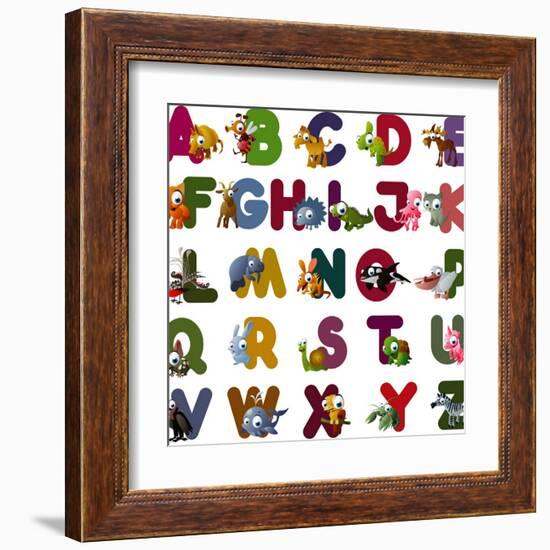 Animal Alphabet-chaikades-Framed Art Print