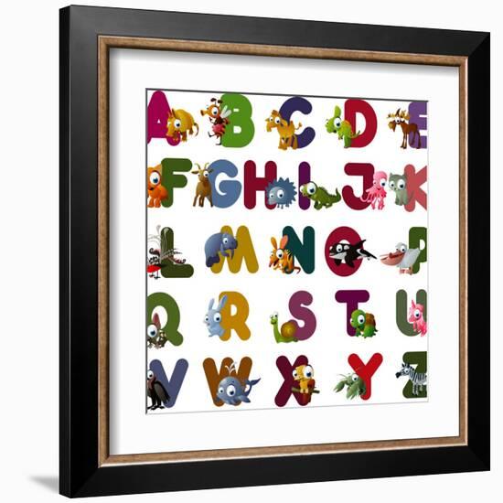 Animal Alphabet-chaikades-Framed Art Print