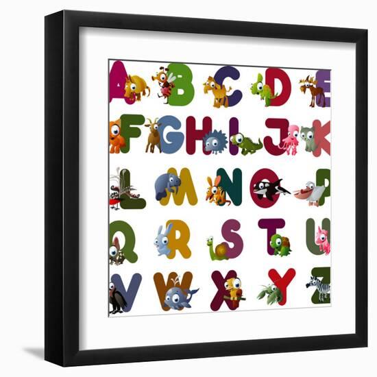 Animal Alphabet-chaikades-Framed Art Print