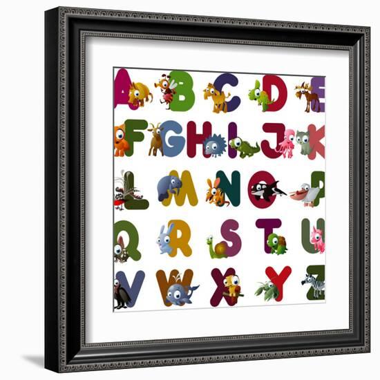 Animal Alphabet-chaikades-Framed Art Print