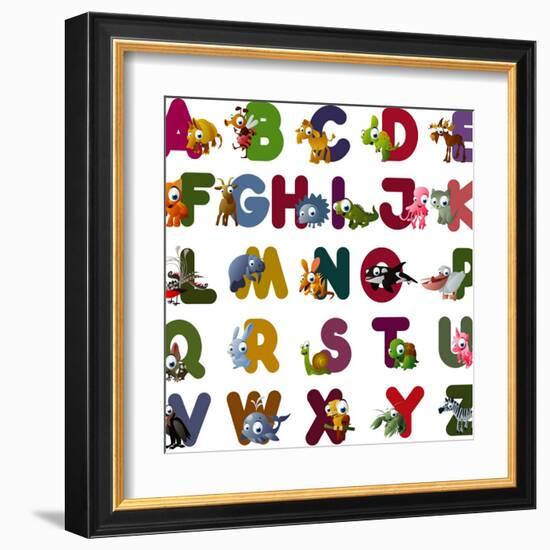 Animal Alphabet-chaikades-Framed Art Print