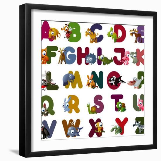 Animal Alphabet-chaikades-Framed Art Print