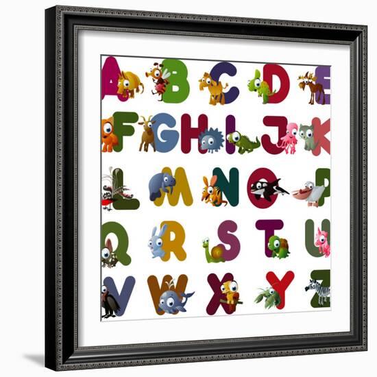 Animal Alphabet-chaikades-Framed Art Print