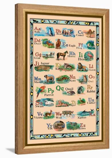 Animal Alphabet-null-Framed Stretched Canvas