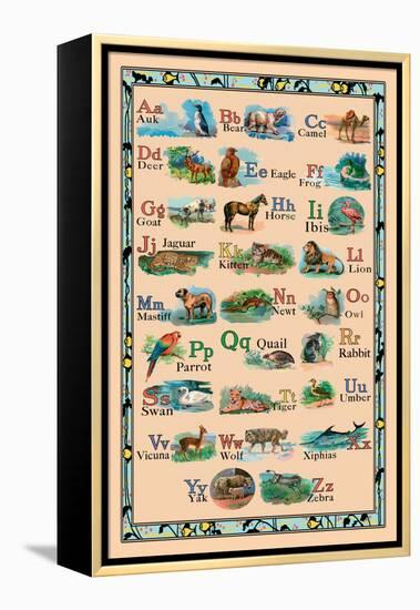 Animal Alphabet-null-Framed Stretched Canvas