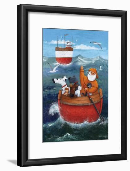 Animal Boat Adventure-Peter Adderley-Framed Art Print