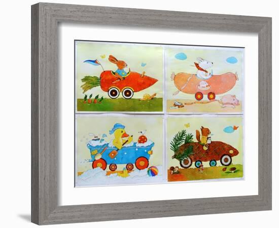 Animal Cars-Christian Kaempf-Framed Giclee Print