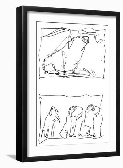 Animal Farm, p2 Chapt 1, 1995 (drawing)-Ralph Steadman-Framed Giclee Print