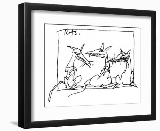 Animal Farm, p8 Chapt 1, 1995 (drawing)-Ralph Steadman-Framed Giclee Print