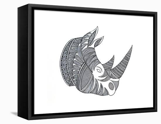 Animal Head Hippo-Neeti Goswami-Framed Stretched Canvas