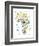 Animal Map of Africa for children and kids-Michael Tompsett-Framed Art Print