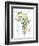 Animal Map of Africa for children and kids-Michael Tompsett-Framed Art Print