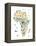 Animal Map of Africa for children and kids-Michael Tompsett-Framed Stretched Canvas