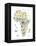 Animal Map of Africa for children and kids-Michael Tompsett-Framed Stretched Canvas