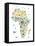 Animal Map of Africa for children and kids-Michael Tompsett-Framed Stretched Canvas