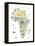 Animal Map of Africa for children and kids-Michael Tompsett-Framed Stretched Canvas