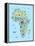 Animal Map of Africa for children and kids-Michael Tompsett-Framed Stretched Canvas