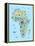 Animal Map of Africa for children and kids-Michael Tompsett-Framed Stretched Canvas