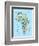 Animal Map of Africa for children and kids-Michael Tompsett-Framed Art Print