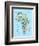 Animal Map of Africa for children and kids-Michael Tompsett-Framed Art Print